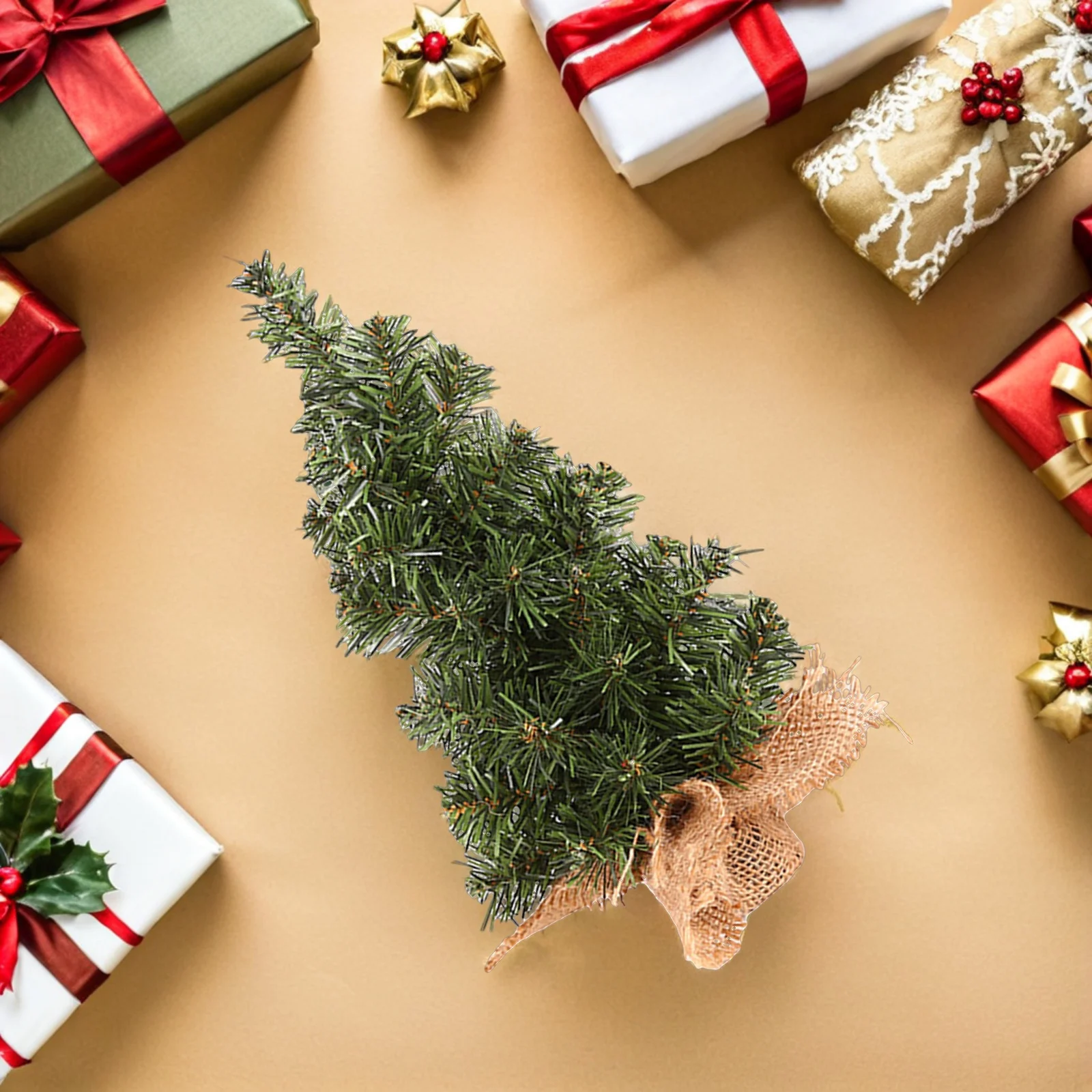 

6Pcs 11.8 Artificial Mini Pine Tree Linen Base Low Maintenance Festive Home Office Decor Mini Tree Small Trees for Crafts