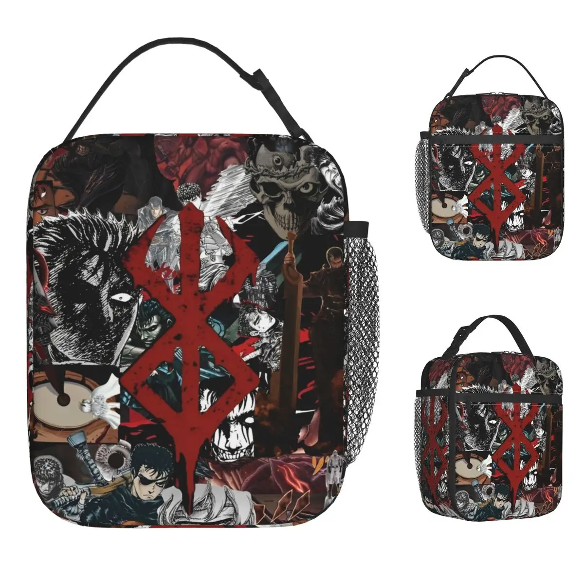

Anime Berserk Guts Lunch Bag Japanese Comic Convenient Lunch Box Adult Travel Cooler Bag Fashion Oxford Thermal Tote Handbags