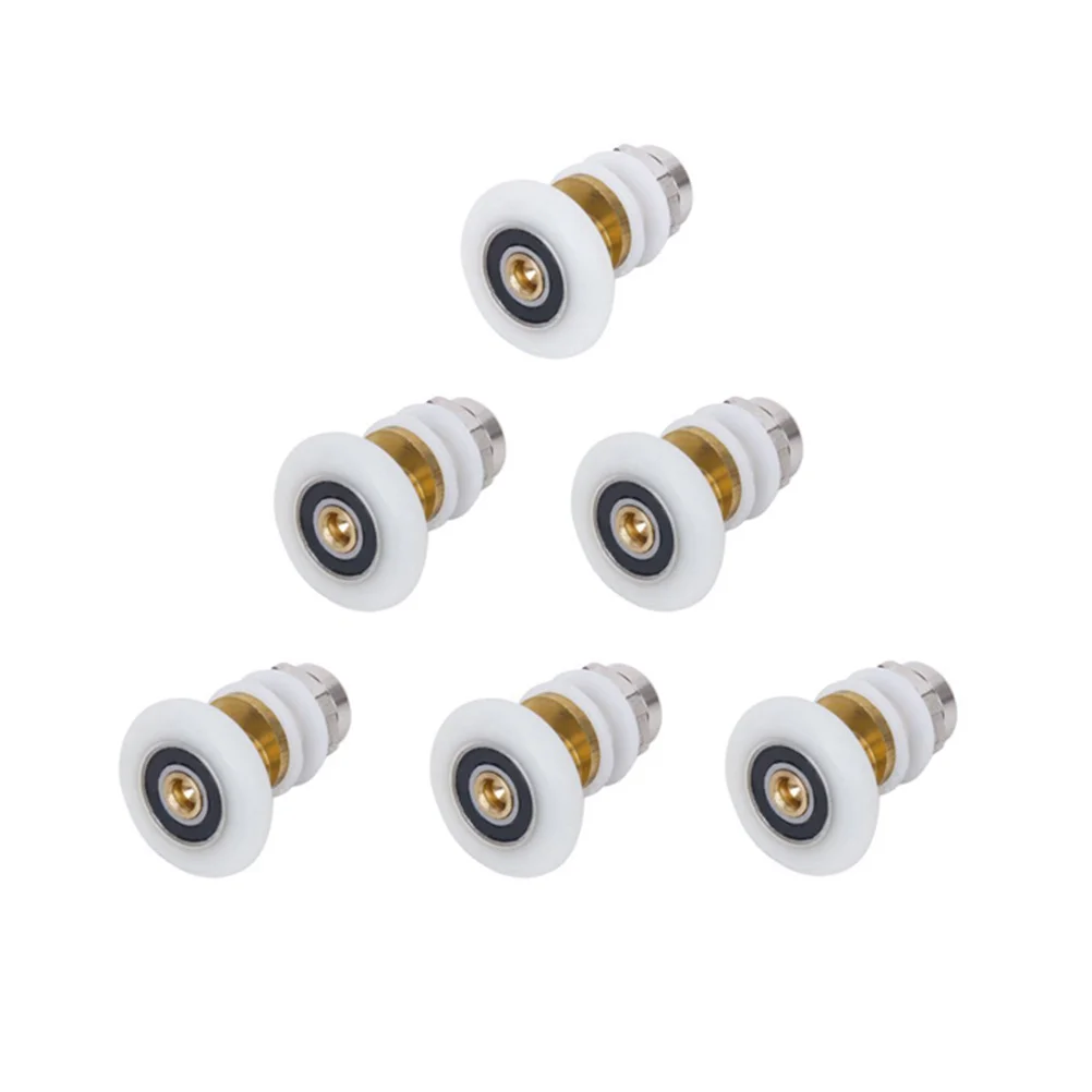 

6Pcs Durable Stainless Steel Shower Door Rollers 27mm Diameter Bathroom Wheels for 6-8mm Glass Doors