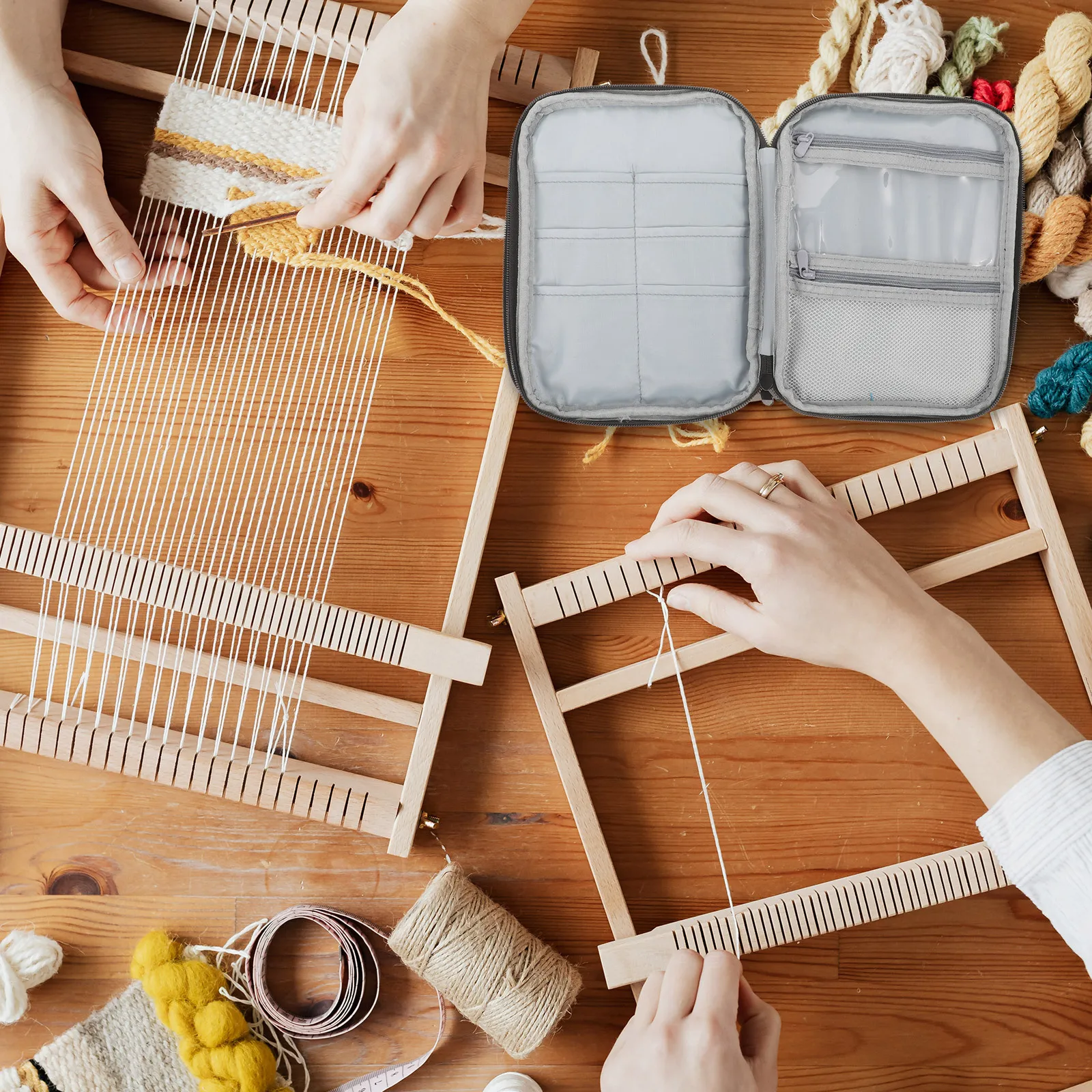 

Ring Set Storage Bag Large Capacity Oxford Cloth Knitting Organizer Wire Loop Bag Sweater Tube Needle Case Knitting Needle