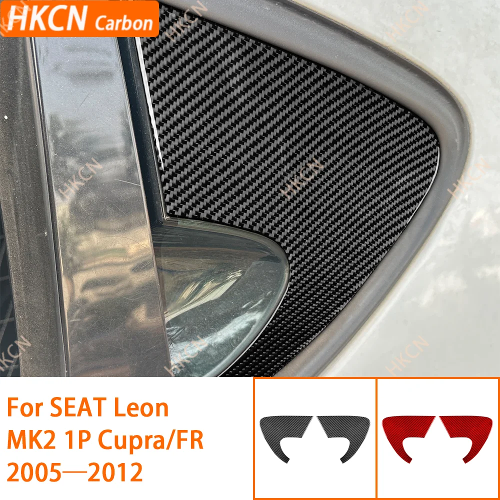 

Треугольная панель заднего наружного окна / 3K углеродное волокно + смола / 3 мм против царапин / для SEAT Leon MK2 1P Cupra FR 2005 — 2012 г.
