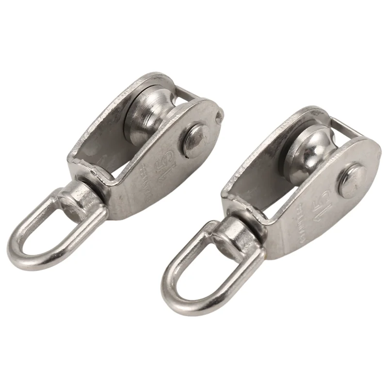 ABZV-Pulley 304 كتلة بكرة واحدة من الفولاذ المقاوم للصدأ M15 نظام بكرة محمل دوار صغير عالي التحمل للتزوير، سهل الاستخدام 2