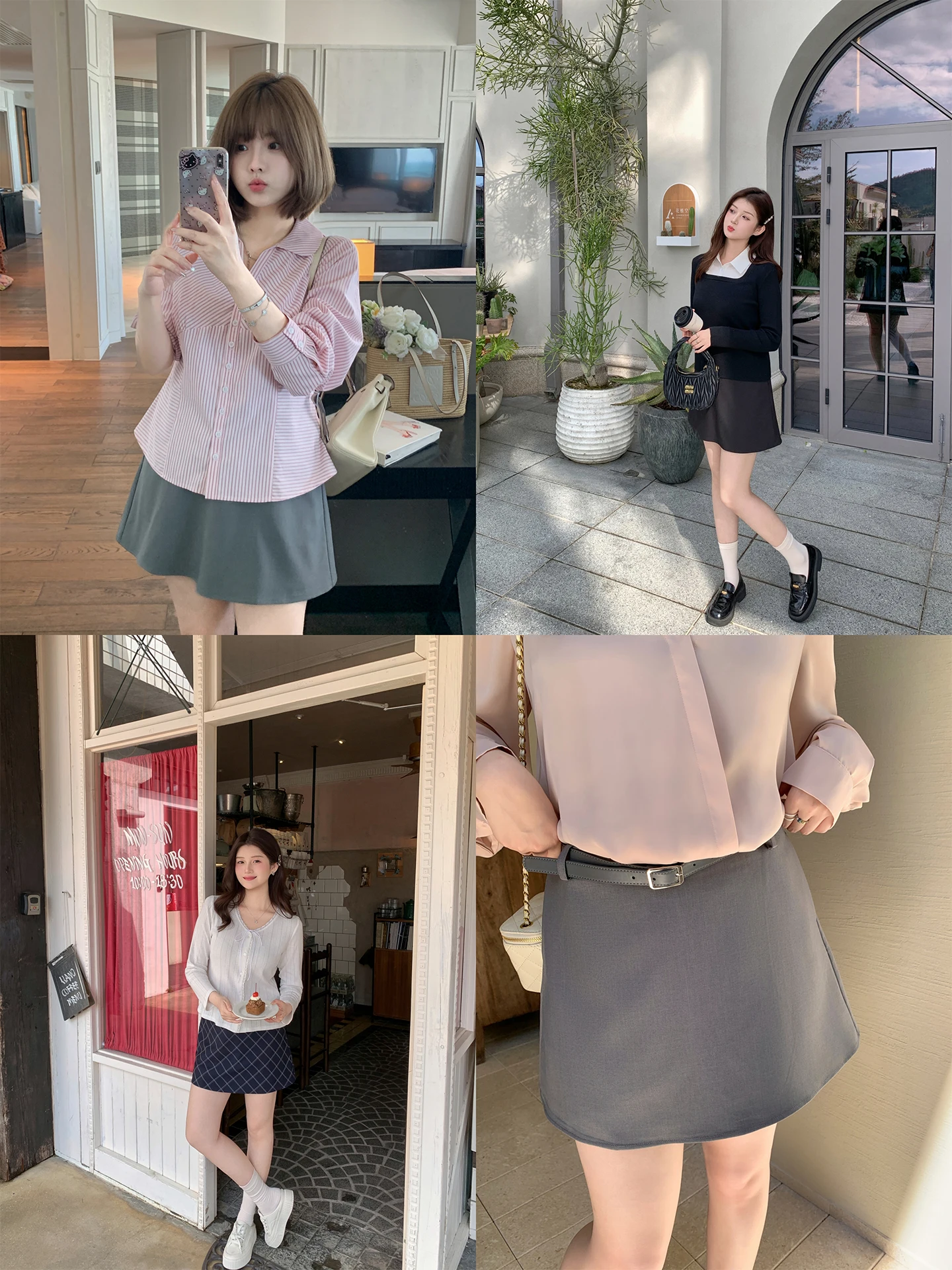 

Новинка: Корейская короткая юбка А-силуэта с поясом и высокой талией для полных женщин, повседневная, весенняя, из полиэстера