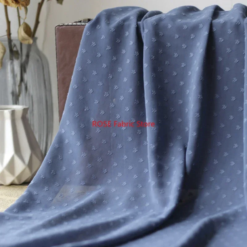 Flower Polka Dot Embroidery Chiffon Jacquard  Soft Beige Tulle For Dress,  Shirts, table dress, curtain, prop