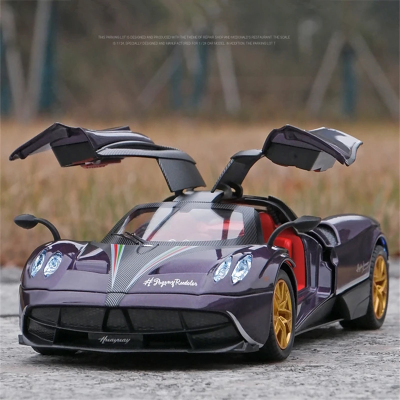 1/24 Pagani Huayra Dinastia Alloy Sports Car Model Diecasts Metal Toy Racing Car Model Simulation Sound and Light Childrens Gift