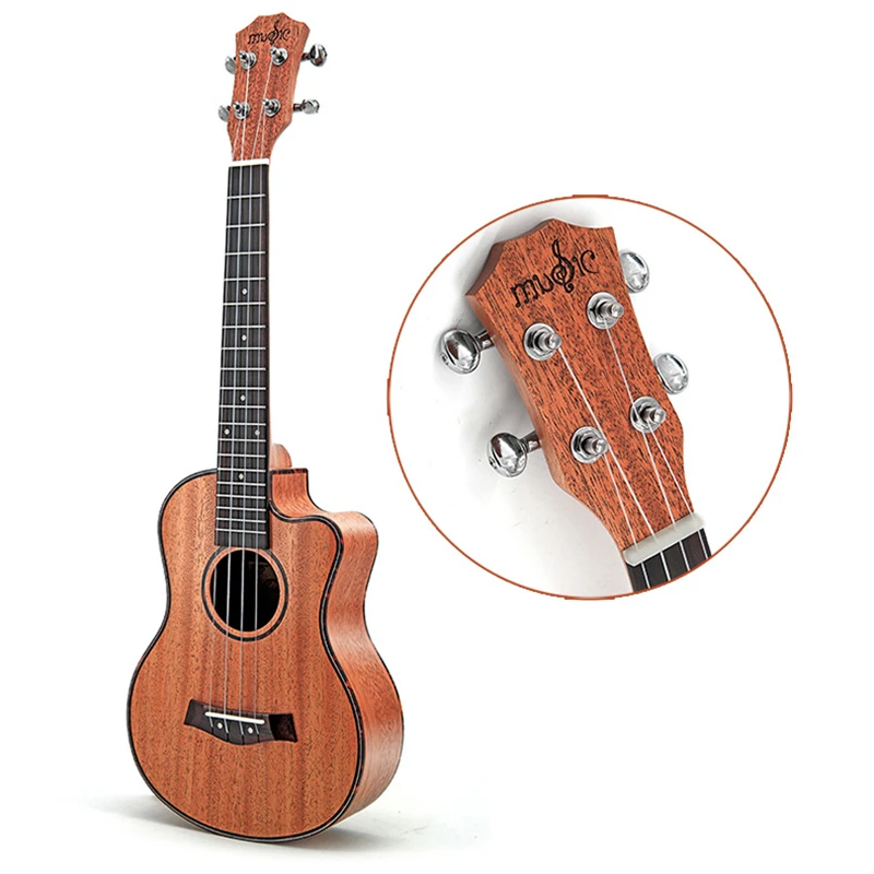 SevenAngel 26 inch Tenor Mahogany Ukulele Missing Angle Ukelele Mini Hawaiian Guitar Electric Ukulele  with Pickup EQ