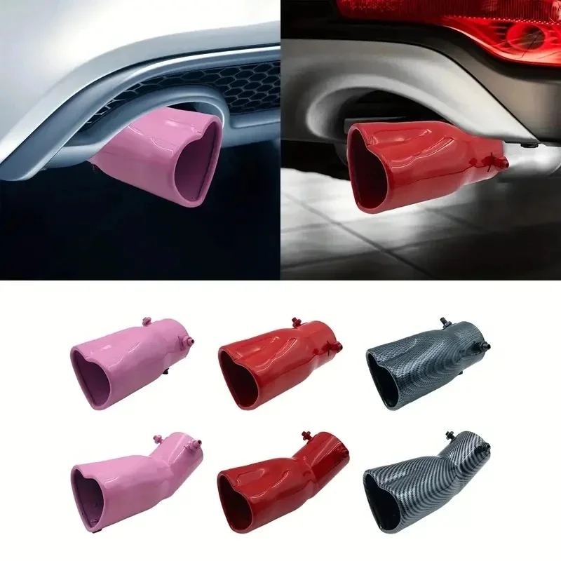 High Quality 2.5 Inch Heart-shaped Single Outlet Exhaust Tip, Stainless Steel, Rustproof Car Muffler Tailpipe