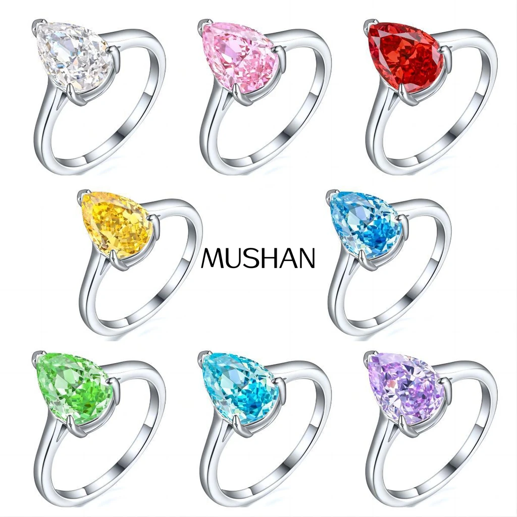 

MuShan Jewelry 925 Sterling Silver Ring Wedding Band High Carbon Diamond Luxury Style Elegant Jewelry Women Rings Fine Jewelry