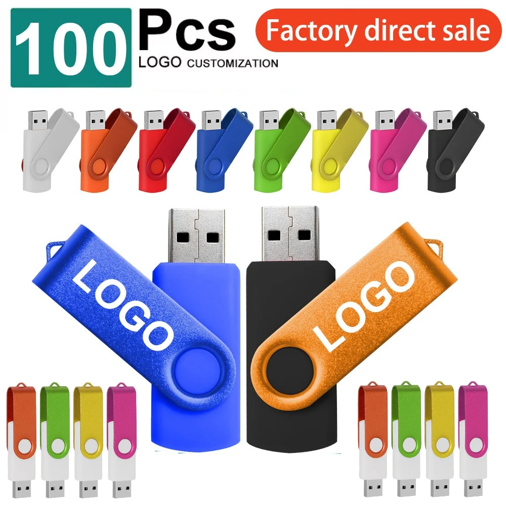 Free Custom 100PCS USB Flash Drive Pen Drive 256MB 512MB 1GB 2GB 4GB 8GB 16GB Pendrive Memory Stick 32GB usb Stick custom Gift