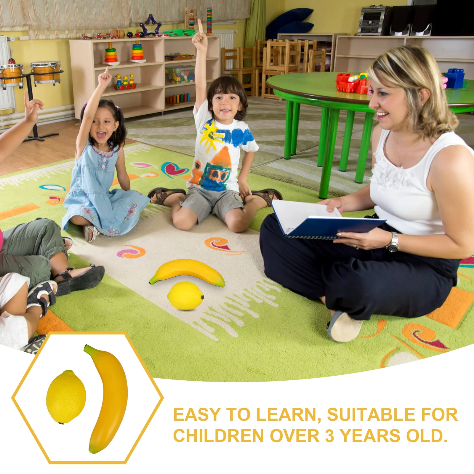 

2pcs Fruit Shaker Percussion Kids Musical Instrument For Children Baby Educational Cartoon Shape Sand