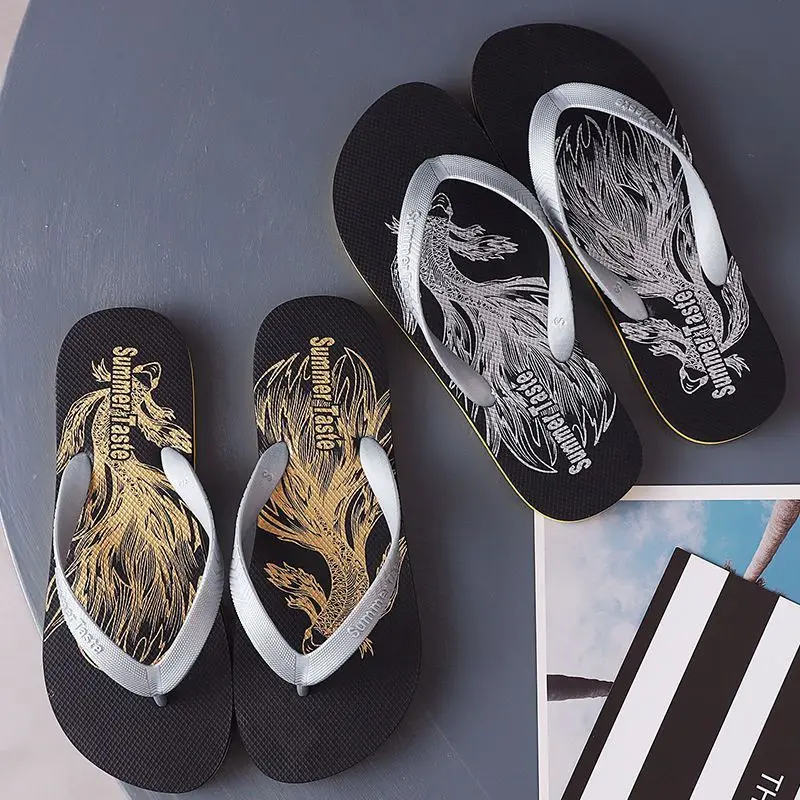 Cool Flip Flops Slippers Men Summer Fashion Casual Non-Slip Couple Flip Flops Breathable Beach Solid Color Comfortable Slippper