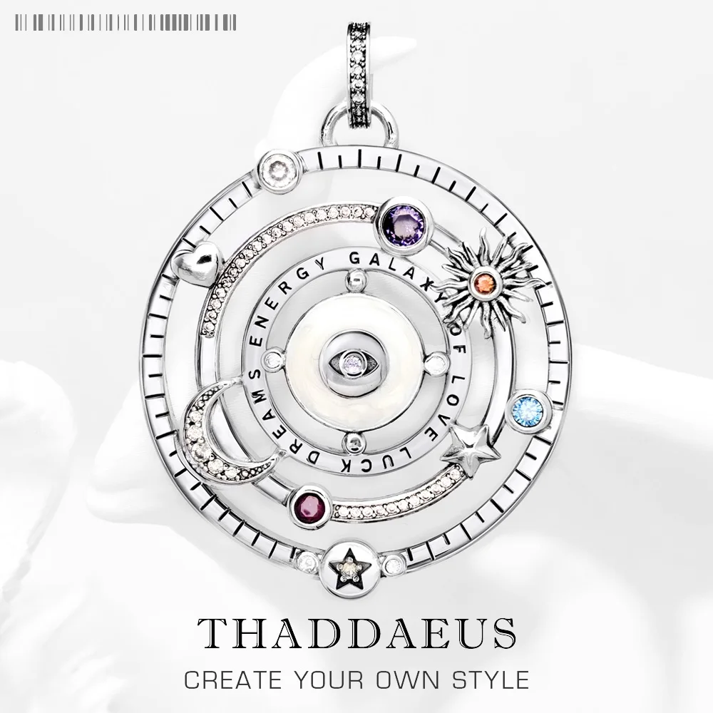 Кулон с космическим дизайном, талисманы, амулет, новые изящные ювелирные изделия, аксессуары из стерлингового серебра 925 пробы, винтажный счастливый подарок для женщин и мужчин Кулон с космическим дизайном, талисманы, амулет, новые изящные ювелирные изделия, аксессуары из стерлингового серебра 925 пробы, винтажный счастливый подарок для женщин и мужчин