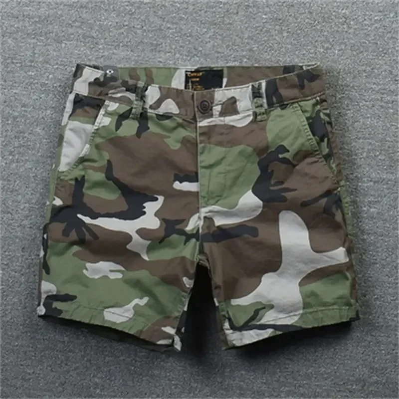 Fashion Loose Streetwear Camouflage Shorts Male Casual Print Shorts Men Cotton Breath Cool Shorts