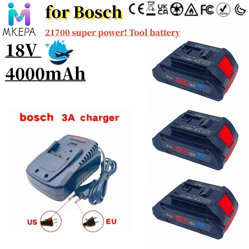 18V 4.0Ah  ProCORE replacement battery, suitable for Bosch tool BAT609 BAT618 GBA18V80 21700 high-power 5C power battery