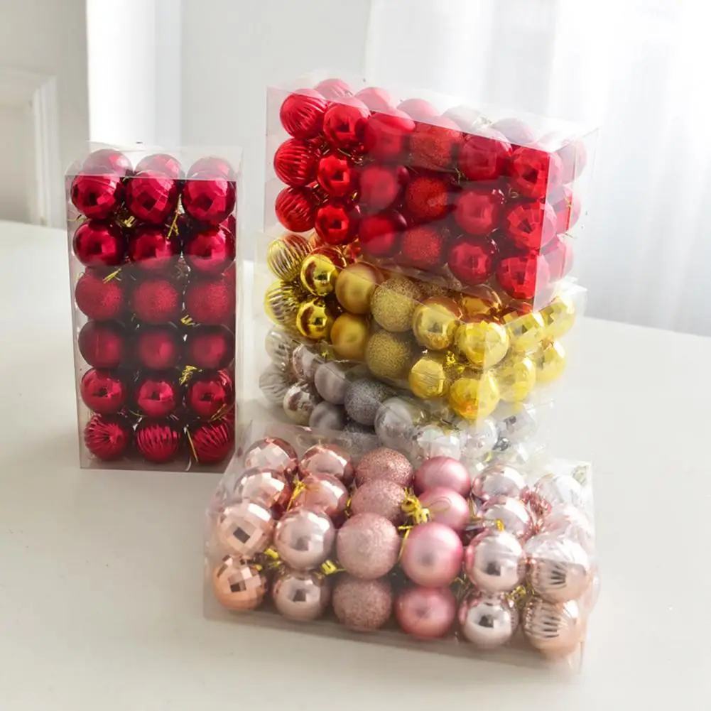 

Christmas Balls Plastic Ornaments 36pcs Mini Shatterproof Christmas Balls Shiny Matte Glitter Xmas Ornaments for Tree Decoration