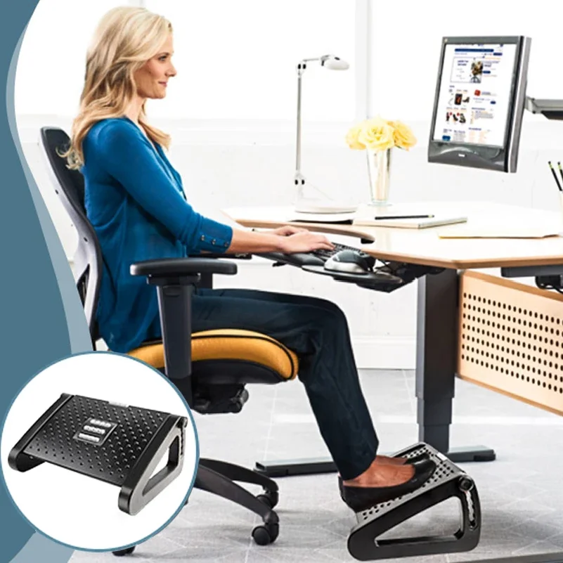 Under Desk Footrest Ergonomic Foot Stool with Massage Rollers Desk Leg Rest Pain Relief for Home