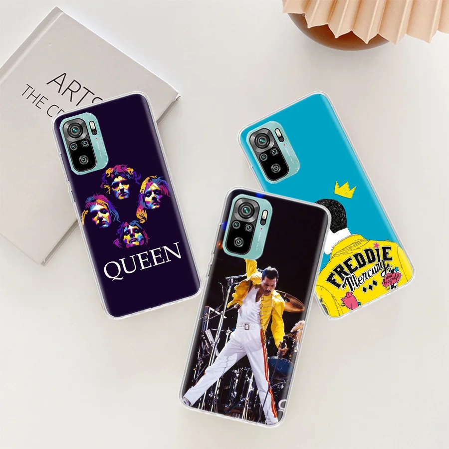 Rock Funky Freddie Mercury Queen Phone Case For Xiaomi Poco X6 X5 X4 F4 GT X3 F6 Pro 5G M5 M5S M4 M3 F5 F3 F2 F1 Mi Note 10 Lit