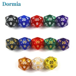 10 Pcs/set Polyhedral Marble Effect 20 Sided Game Dice, for DNDGame Rpg and Other Board Games