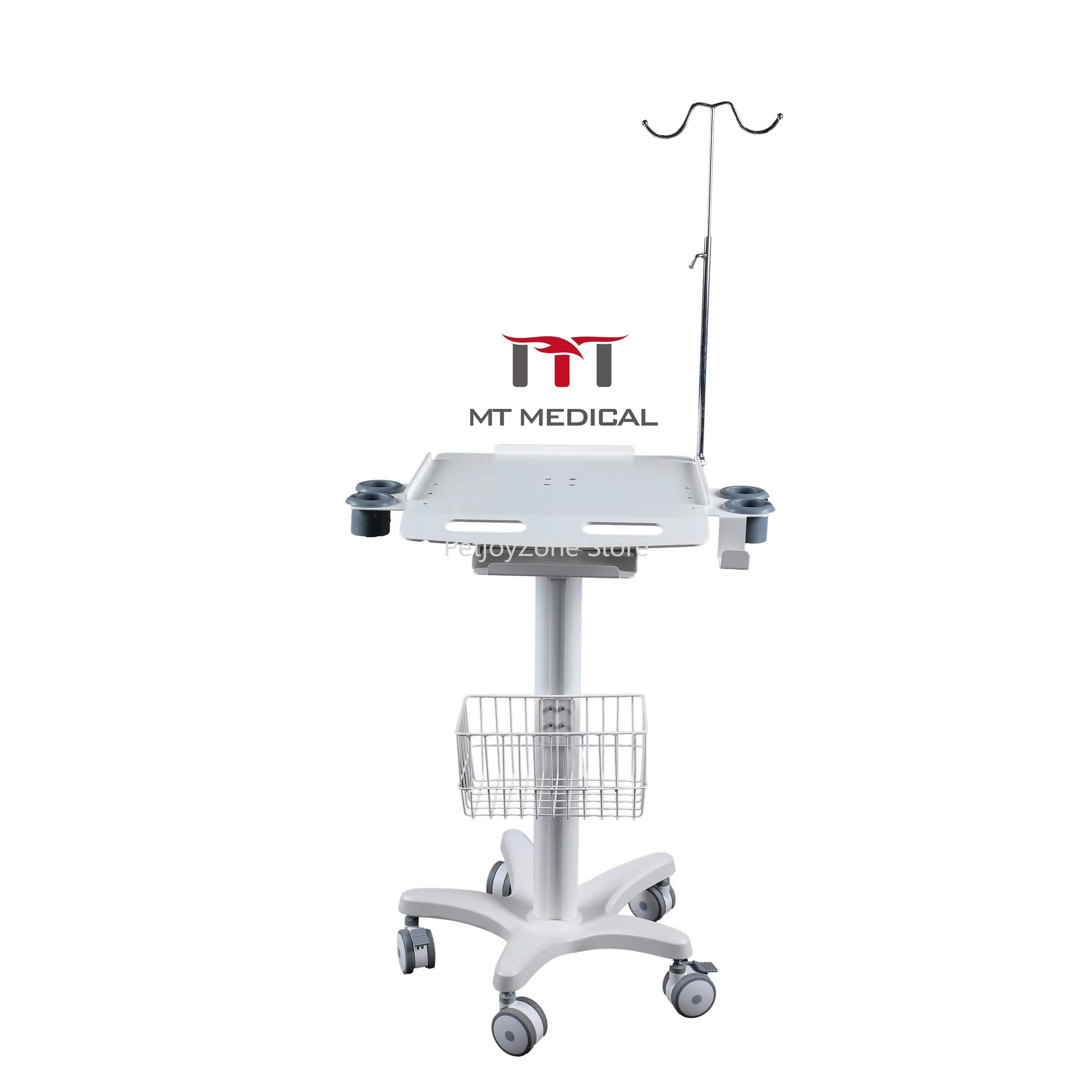 

MT MEDICAL All In One Mobile Rolling Workstation Laptop Crash Cart Medical Computer Ultrasound Trolley With Basket