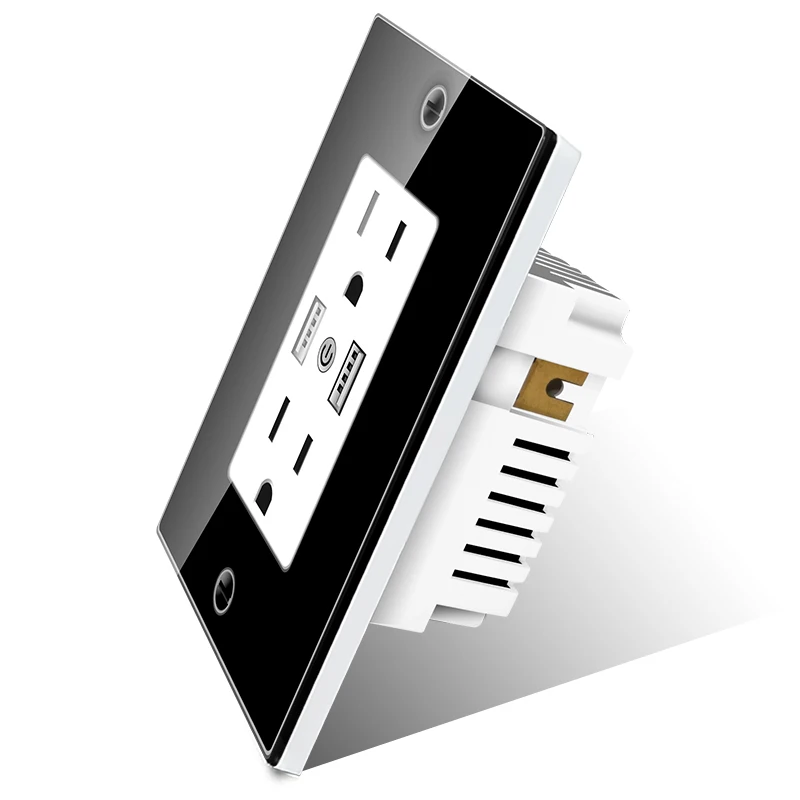 CTUVus Certificado 2 Gang EUA Padrão Tomada de Energia Dupla WIFI Tomada Inteligente com USB Duplo