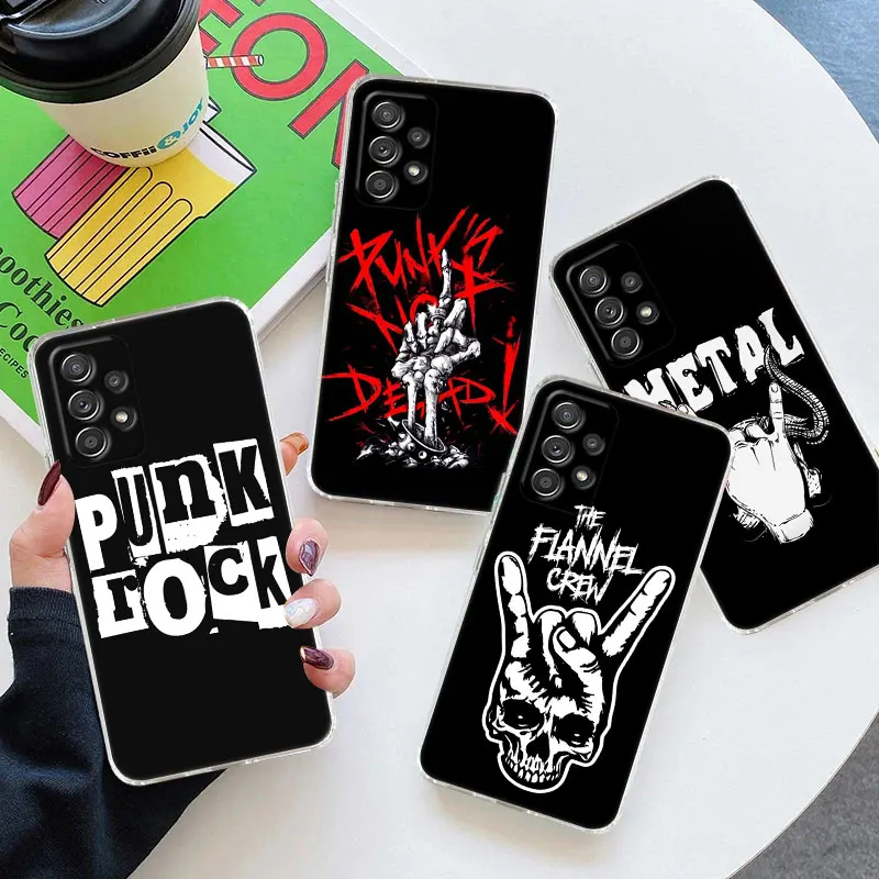 

Punk Bands Rock For Samsung Galaxy A55 Case A54 A52 A53 A15 A14 A13 A21S A23 A51 A34 A35 A33 A32 A72 A71 Phone Case Clear Cover