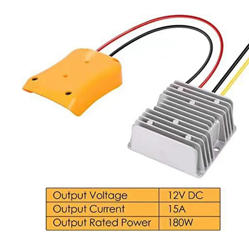 Step Down Converter 20V To 12V Adapter Accessories For Dewalt 20V Li-Ion Battery,180W Automatic Buck Boost Converter Regulator