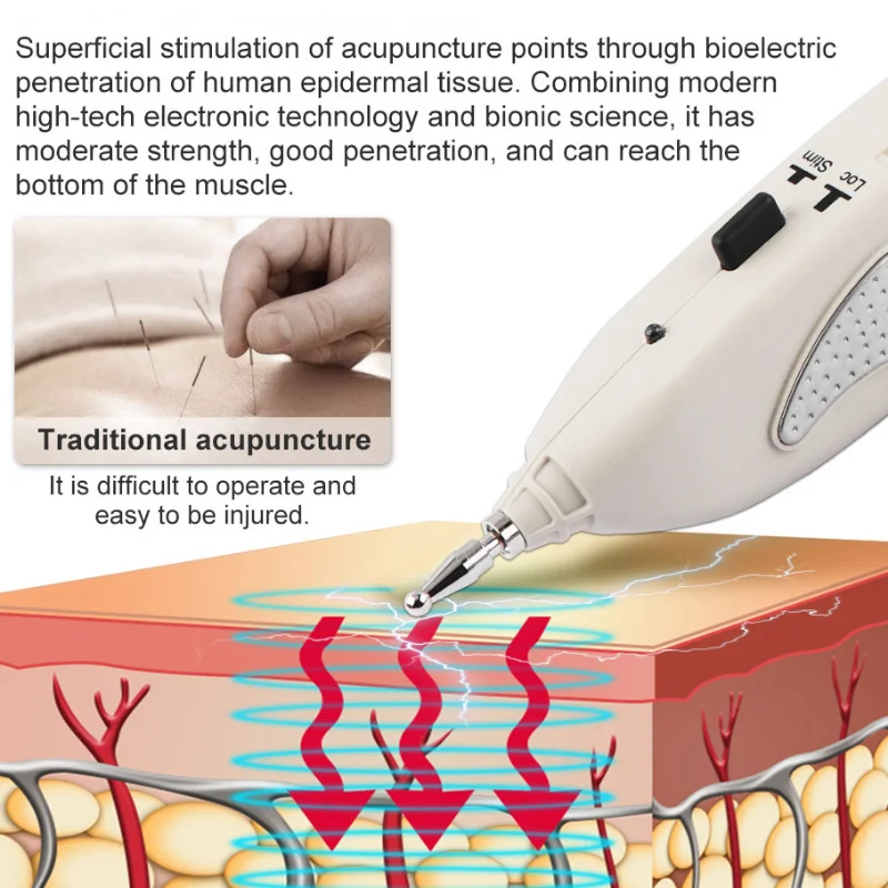 TENS Eletrônico Agulha e Caneta Massageador, Display Digital, Ponto Detector, Tratamento da Dor, Acupuntura, Meridian Pen, Estimulador Muscular