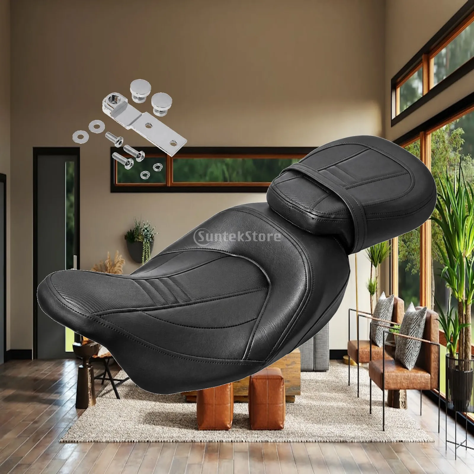 Harley Touring Replacement Seat Supportive Two-up Driver Passenger Motorcycle Seat Comfortable Padded for DIY Garage Mechanics