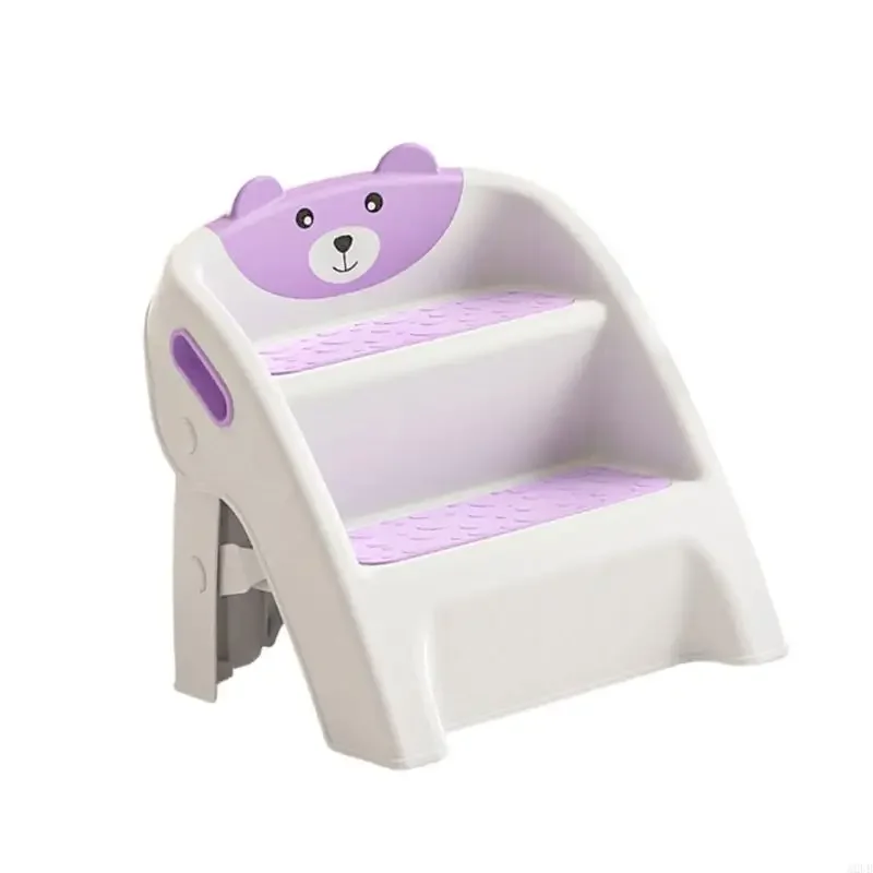 Sgabello compatto con gradino a telaio per bambini, bagno, base antiscivolo, installazione rapida, design pieghevole, strumento