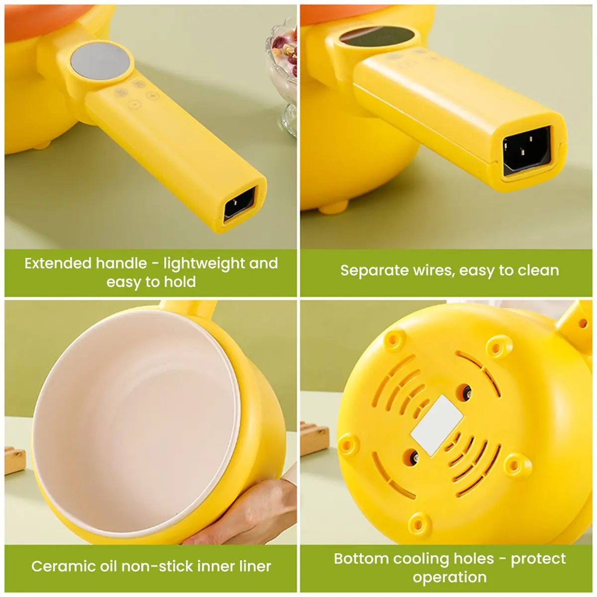 

Электрическая плита с допамином, многофункциональная кастрюля для одного человека, электрическая кастрюля с антипригарным покрытием, маленькая электрическая плита для общежития (Великобритания), B