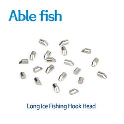 Long Ice Fishing Hook Head DIY Ice Fishing Hook Head 2.0mm/2.5mm/3.0mm/4.0mm Hook Fishing Tungsten Alloy DIY Ice Hook