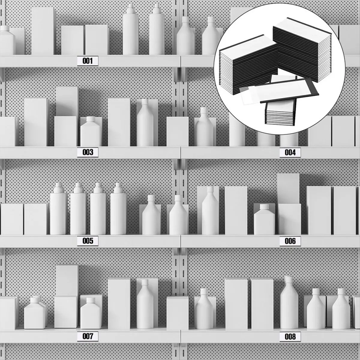ABPP Magnetic Label Holders 4 X 2In C Channel Label Holders with Clear Plastic Protectors and White Paper Inserts 30 Sets