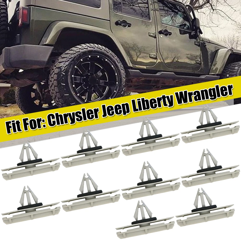 20pcs Car Door Sill Plate Buckle Car Fender Fixed Clip Car Interior Accessories for Chrysler Jeep Liberty Wrangler 55157055-AA