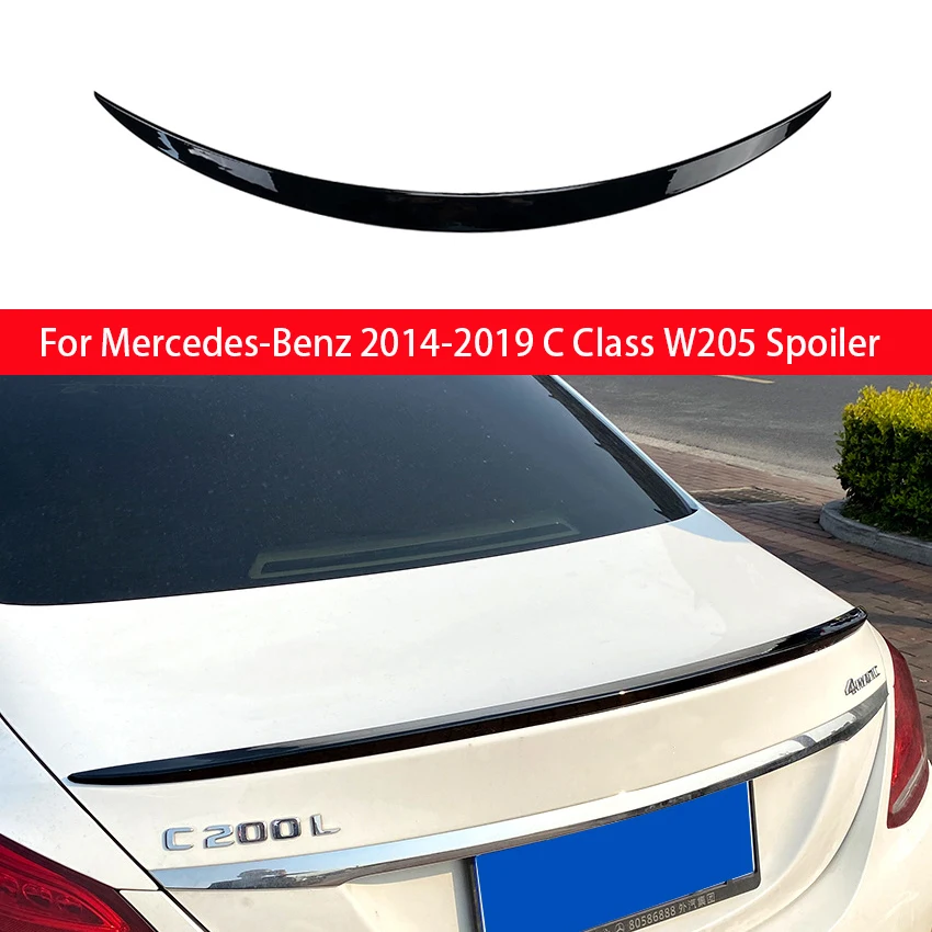 

For Mercedes C Class W205 Spoiler ABS Material Primer Color Rear spoiler Car Tail Wing Decoration 2014 2015 2016 2017 2018 2019