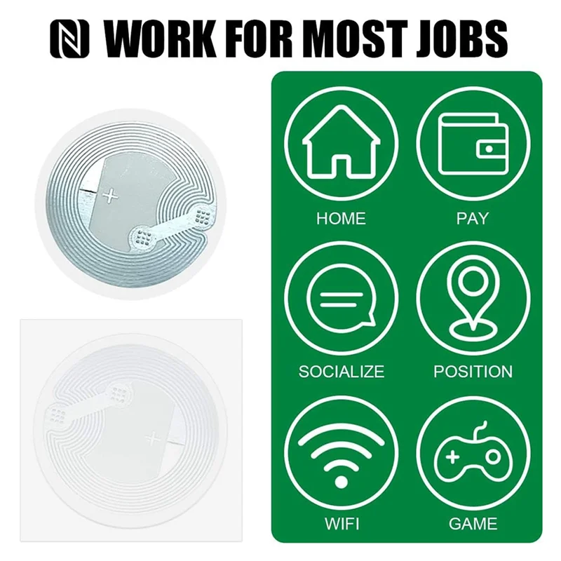 M16K-50Pcs NFC Stickers Ntag215 NFC Tags Compatible With Tagmo And NFC Enabled Mobile Phones Devices