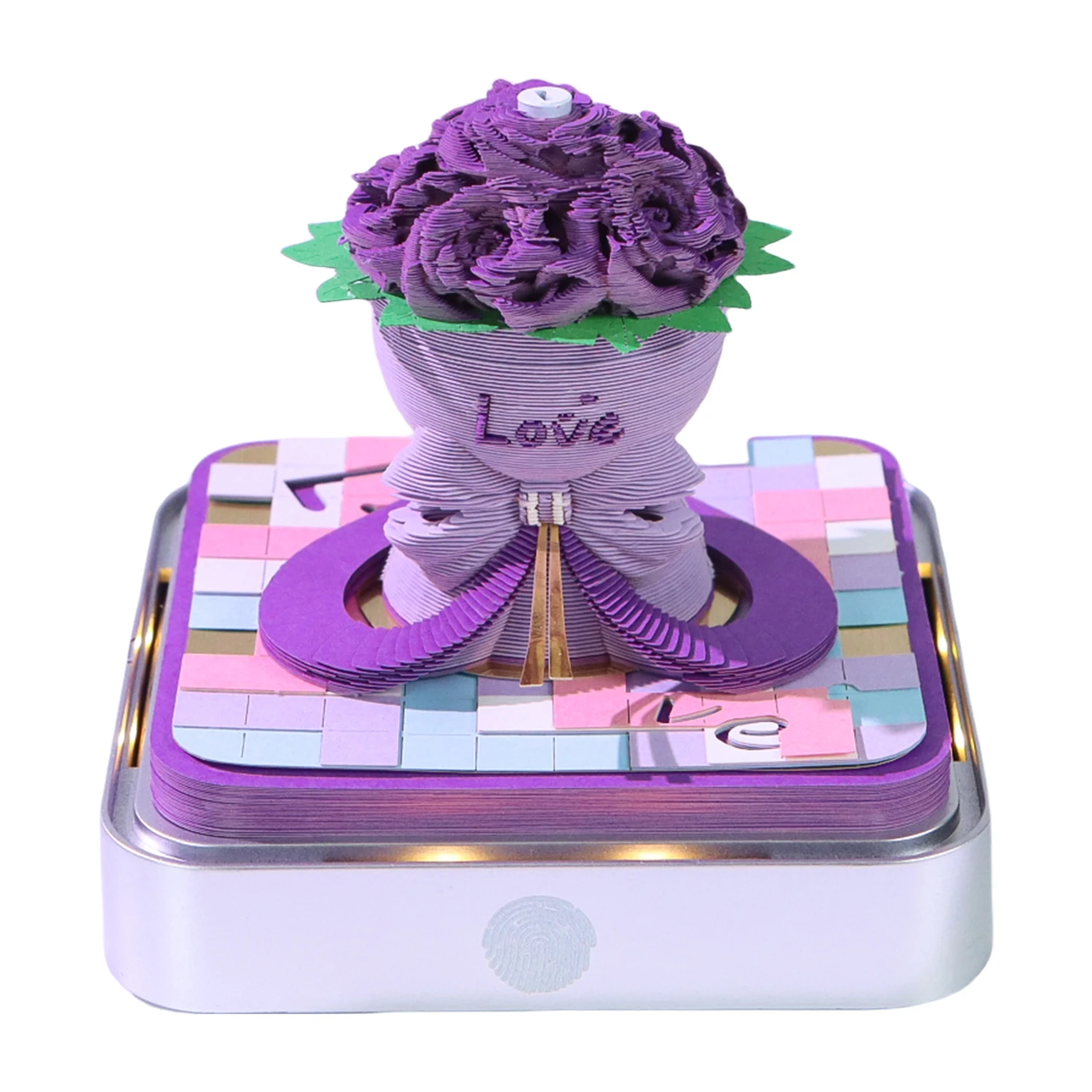 Novel Love Gift Rose 3D Artistic Notepad Memo Gift Desktop Stationery Small Ornaments 3D Paper Carved Non-Sticky Notes Model