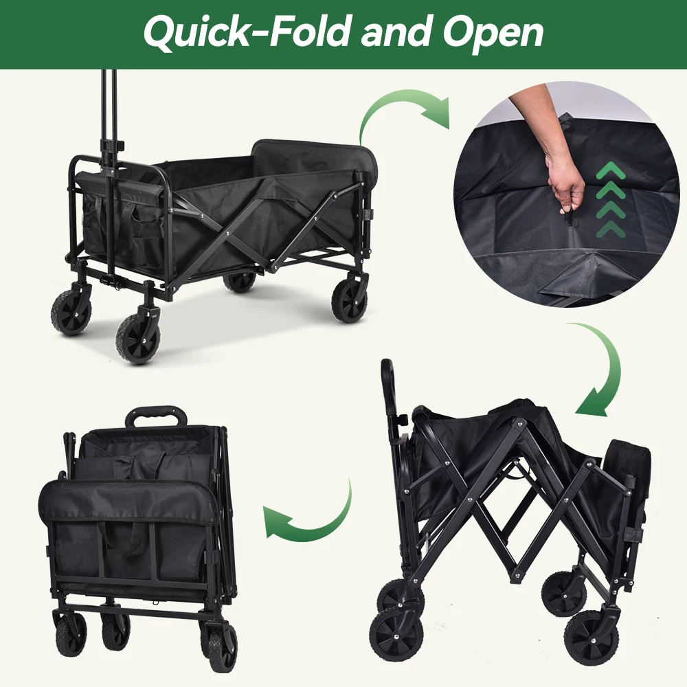 150KG Heavy Duty Foldable Camping Garden Trolley Cart Wagon Truck Beach Picnic