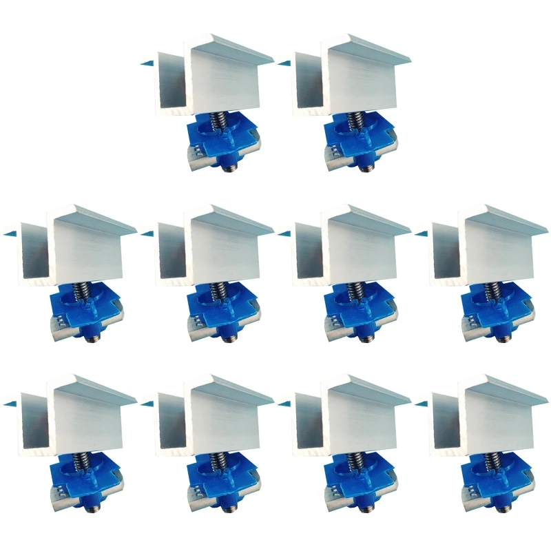 Y1UD 10 Pcs Solar Panel Adjustable Mid Clamps Solar Panel Mounting Bracket Clamp Solar System Accessories Easy to Install