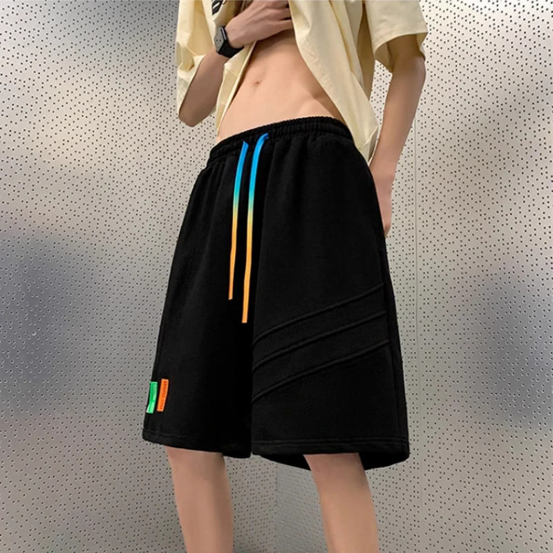 

Мешковатые повседневные мужские шорты на шнурке, спортивные мужские шорты, летняя мода, корейский стиль, незаменимые Y2k Xxl, эластичные новые брюки