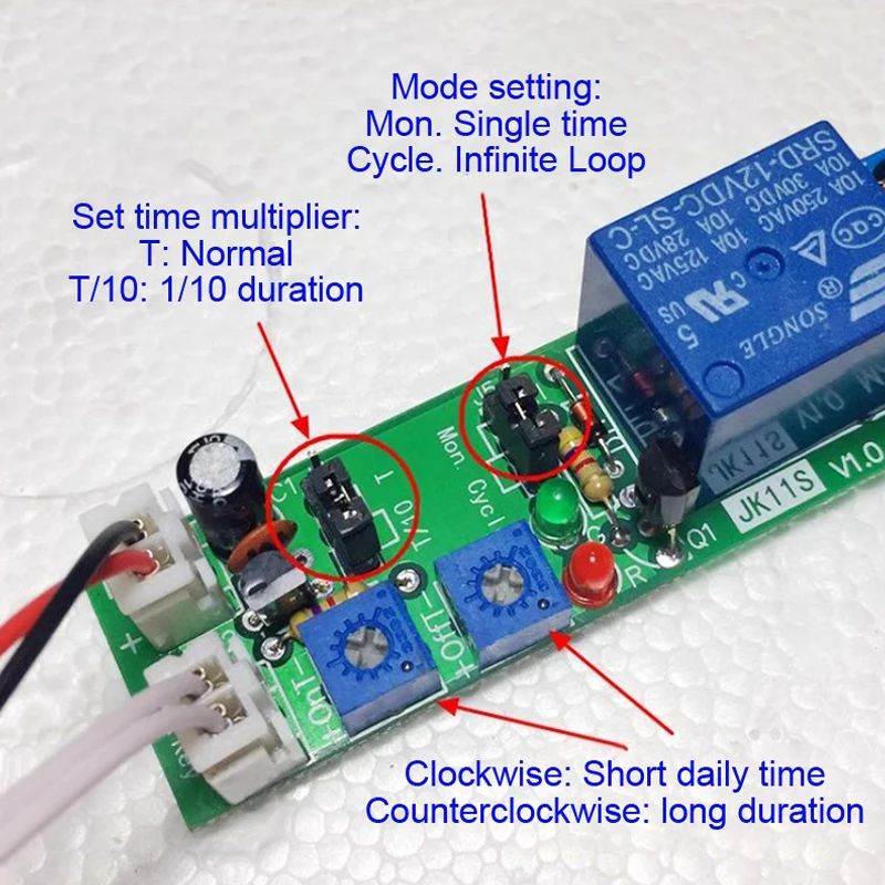 調整可能なサイクルタイマー遅延リレーモジュール,オン/オフ遅延,トリガー制御スイッチ,DC 5v,12v,24v,0〜24時間