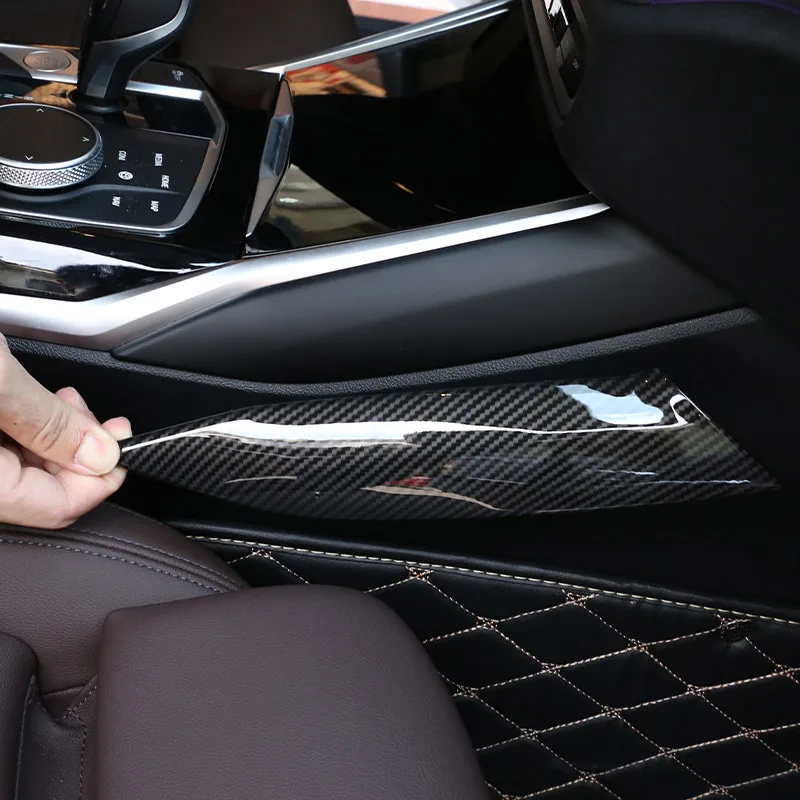 

For BMW 3 Series G20 G28 2020 Car Interior Center Console Gear Shift Panel Cover Side Strip Carbon Fiber Texture Trim Decorative