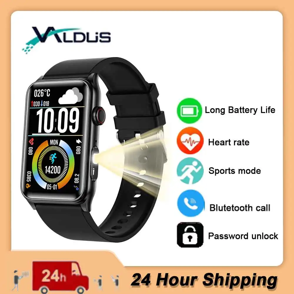 VALDUS G50 Smartwatch Men Woman Fitness Sports Long Battery Life Bluetooth Call Flashlight IP68 Waterproof 2024 New Smart Watch