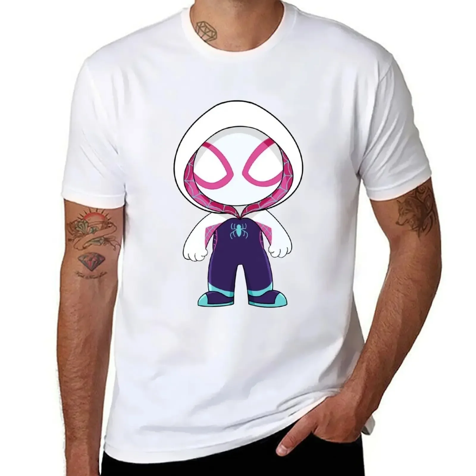 Spider Ghost Couple T-Shirt Cartoon Cute Spidey Women Men Cartoon Ghost T-Shirt Super Hero Kids Sonic Tops Fashion Cotton Tees