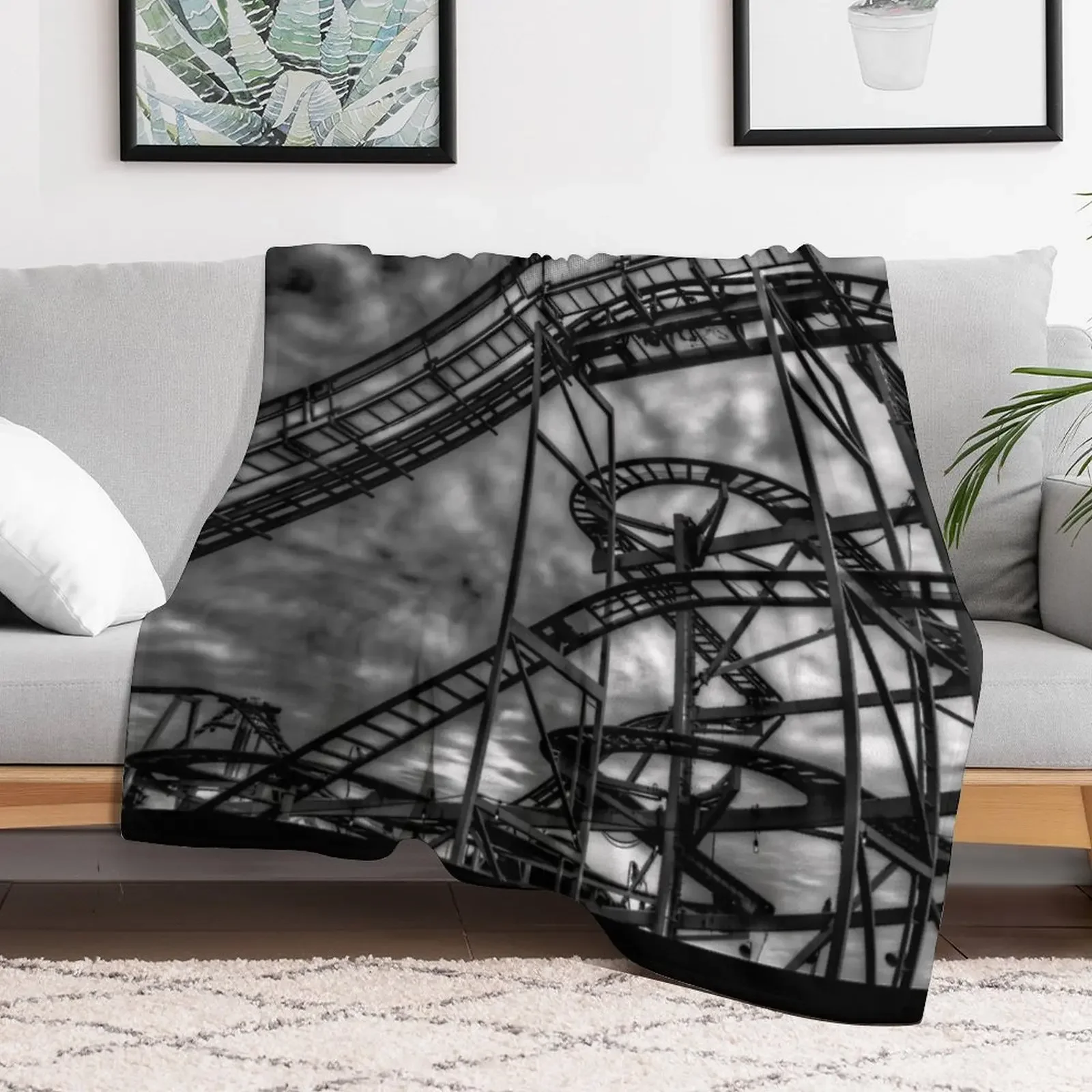 Monochrome Rollercoaster Throw Blanket blankets and throws Giant Sofa warm for winter Multi-Purpose Blankets