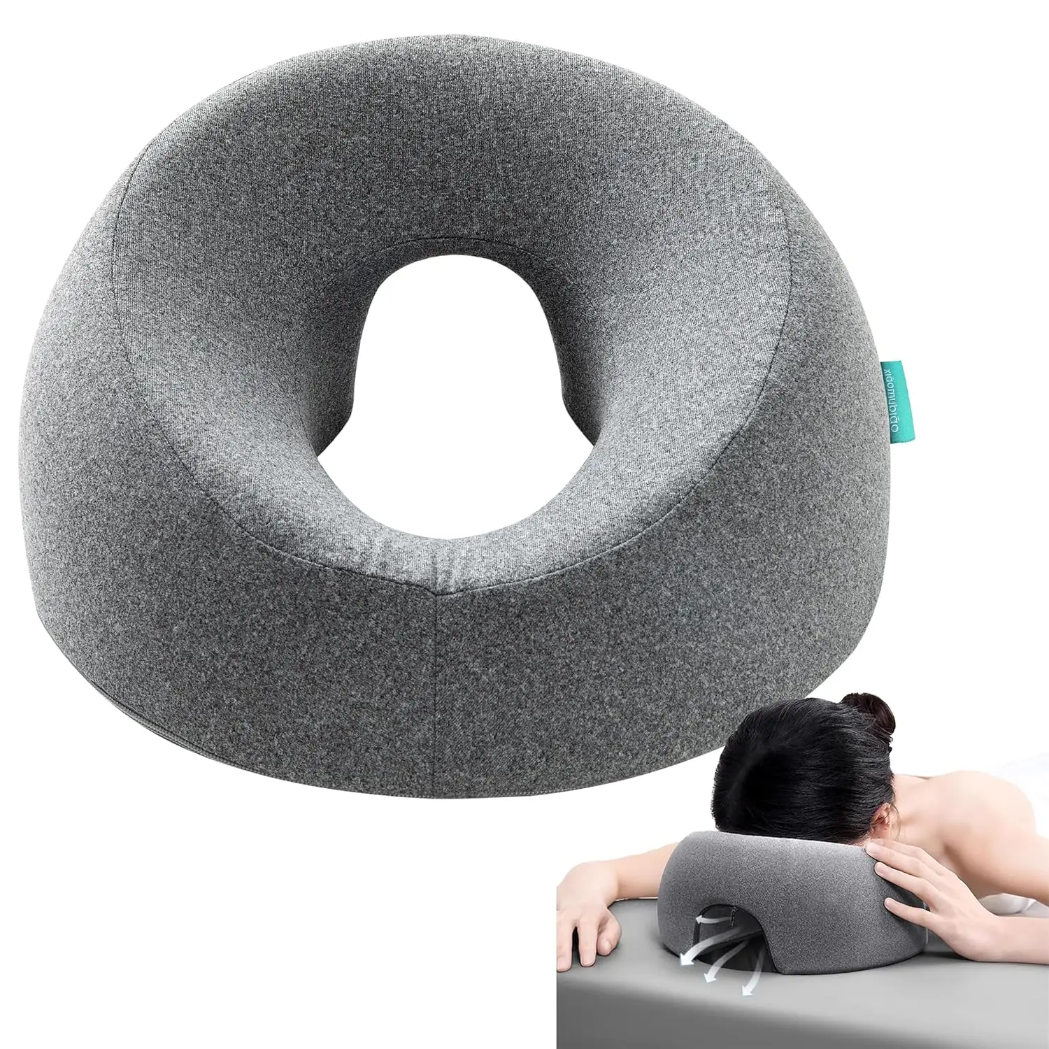 

Face Down Massage Pillow with Removable Cover - Ideal for Stomach Sleepers, Post-Surgery Recovery & Spa Use