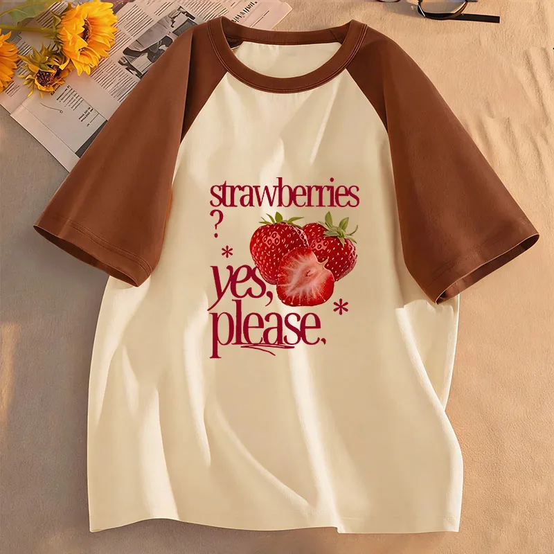 Y2K 90s Strawberry Graphic Kids Tshirts Summer Short Sleeve Tees Boys Girls Clothes Kawaii Tops Children T-shirt