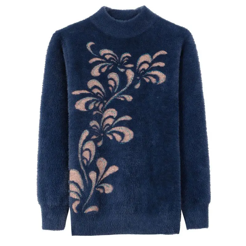 Winter Women's Knitted Warm Woolen Base Layer Top Fashionable Versatile Half High Collar Warm Comfortable Knitwear Female M167