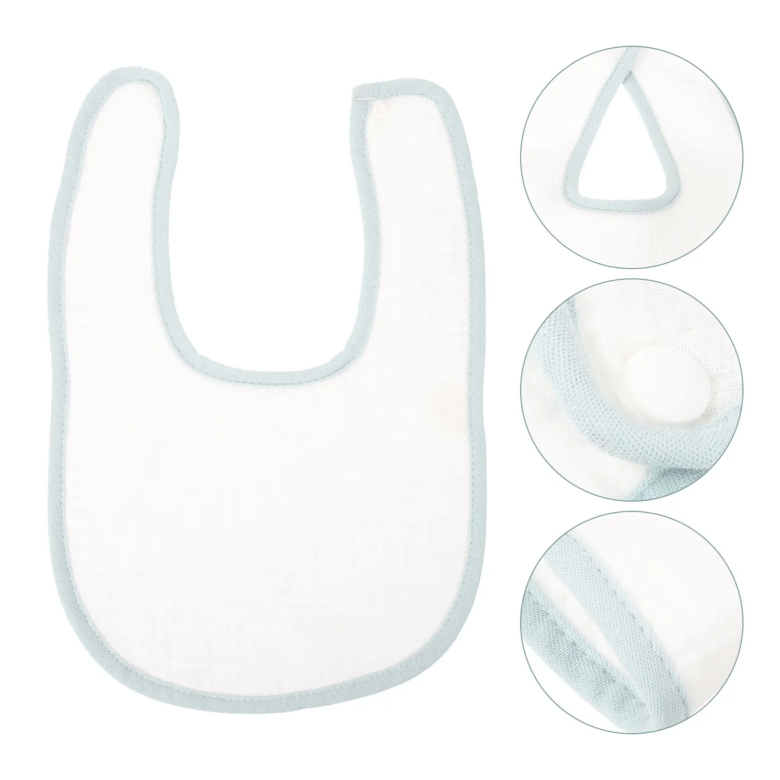 

5 pcs Baby Drool Infant Drooling Toddler Teething Cotton Feeding Reusable Washable Skin-Friendly For Newborn Kids Unisex White