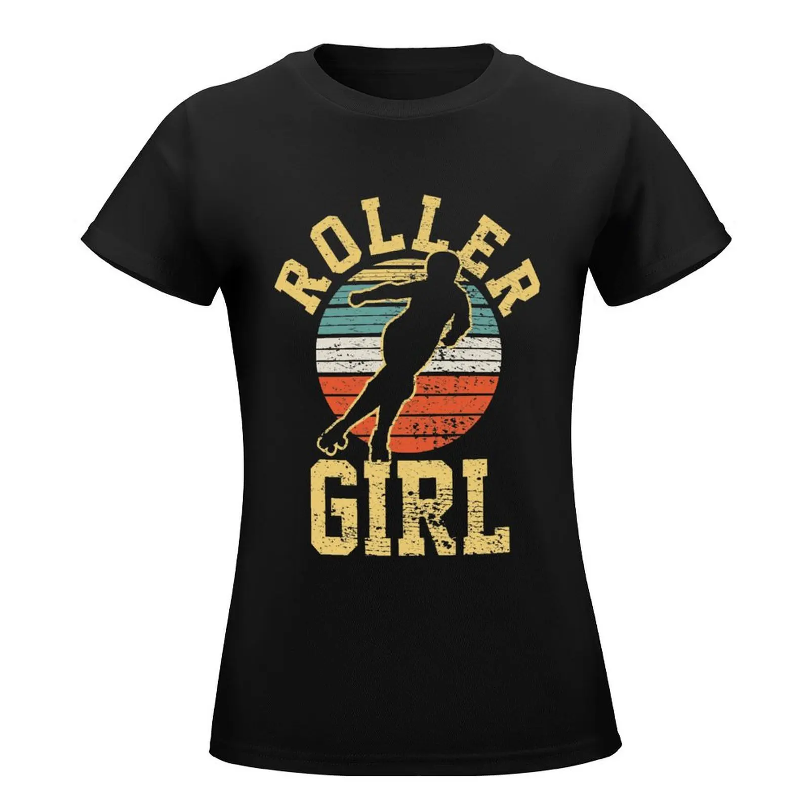 Roller Skates Girl T-Shirt oversized Blouse aesthetic clothes cute tops luxury designer clothing Women