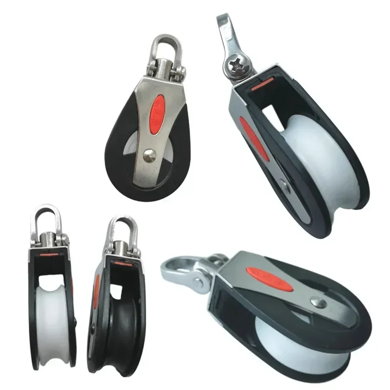 Sailboat Pulley Stainless Steel & Nylon Universal Swivel Sheave for Yacht Boat Soft Rope